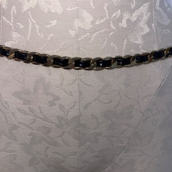 Vintage Womens Waist Belt One Size Leather Gold Chain Casual main image 8